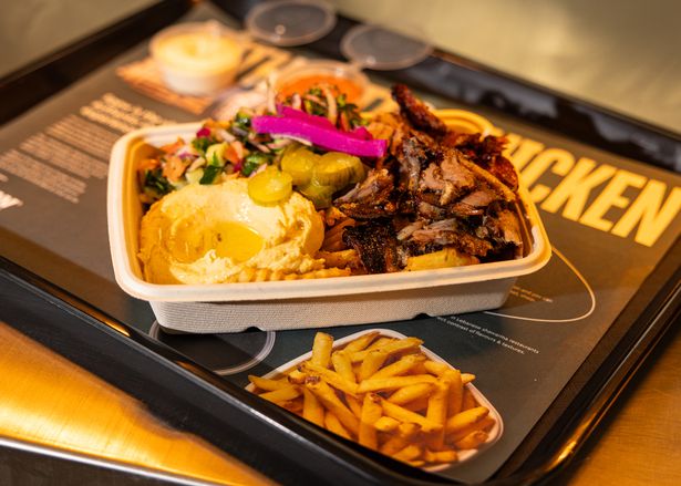 Platter boxes - featuring ridge cuts fries, hummus or rice - are also available and perfect for sharing. They start from £12.50 each.
