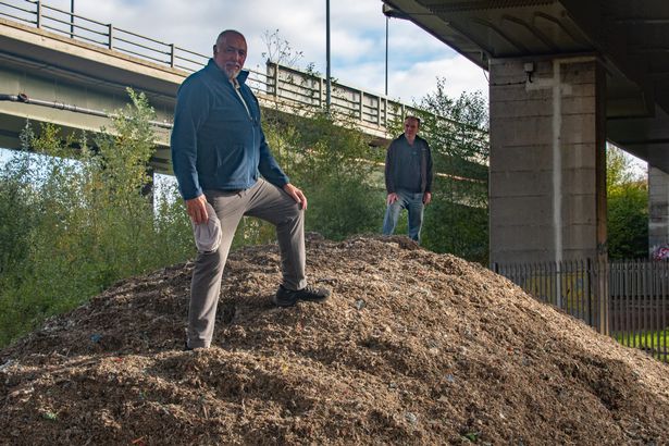Steve Taylor and Alan Howgate want to see action over rubbish left dumped under the M53