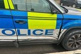 thumbnail: Damage caused to the police vehicle during the incident in Jonesborough. PSNI