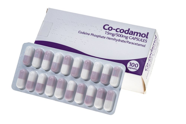 A box of generic co-codamol tablets