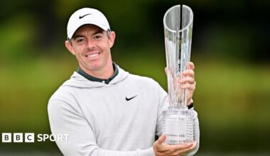 Rory Mcilroy poses with the Irish Open trophy