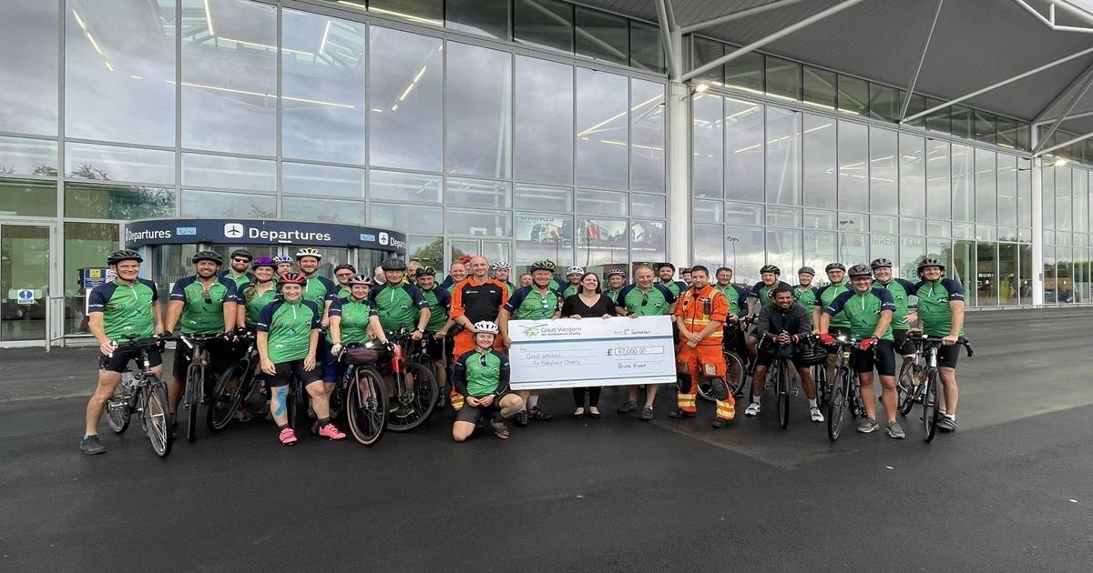 Bristol Airport team completes 160-mile charity bike ride