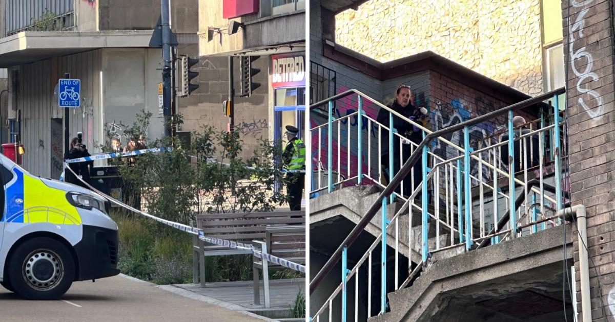Detectives pictured at Cambridge Street Glasgow incident