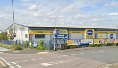 Car collides with Selco Warehouse Dudley in Birmingham New Road crash