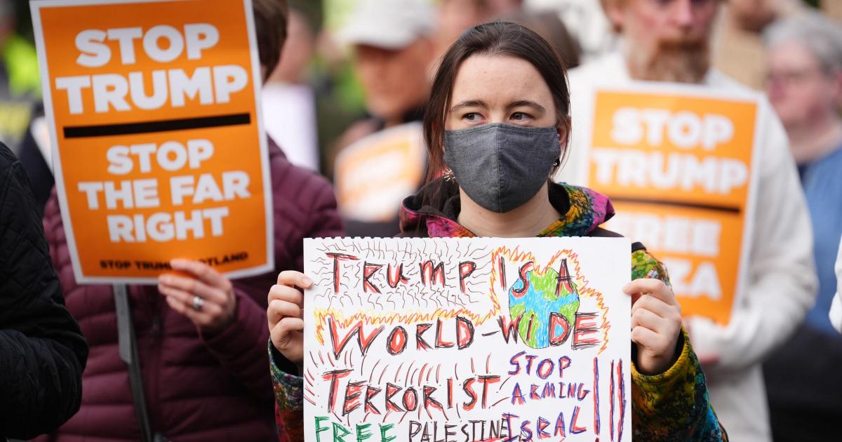 Anti-Trump protesters hold rally in Edinburgh on final day of state visit