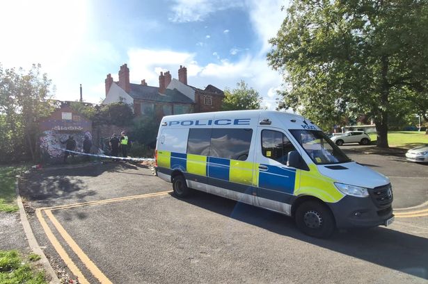Police presence outside a derelict building on Camp Hill near the Bordesley and Sparkhill border