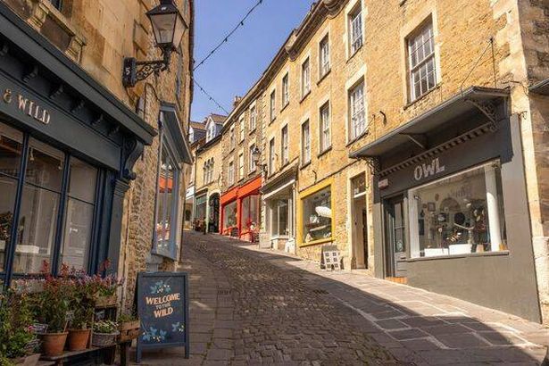 Ancient shopping street in Frome