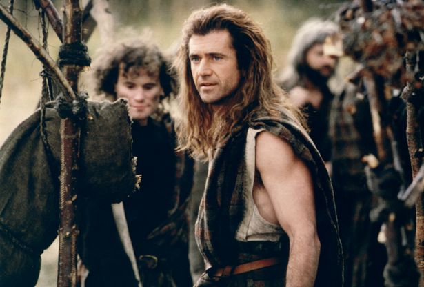 A picture of Mel Gibson on the set of his movie Braveheart