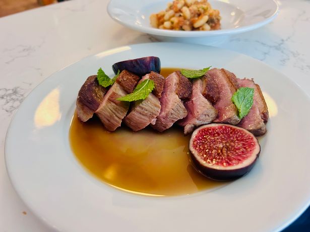 The Duck Breast with mint and fig 