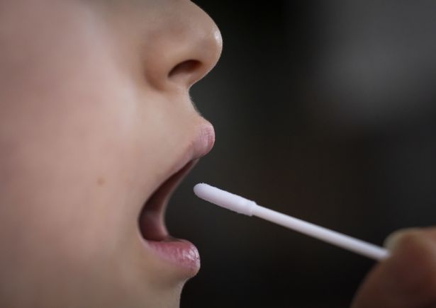 Person taking a Covid test