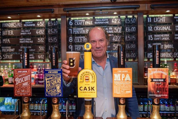 The first cask pint of Boddington's was poured by JW Lees boss William Lees-Jones at the Founder's Hall on Albert Square