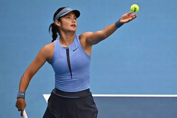 Emma Raducanu serving