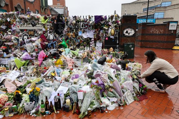 Thousands of fans laid floral tributes at the Black Sabbath bridge in Ozzy's hometown