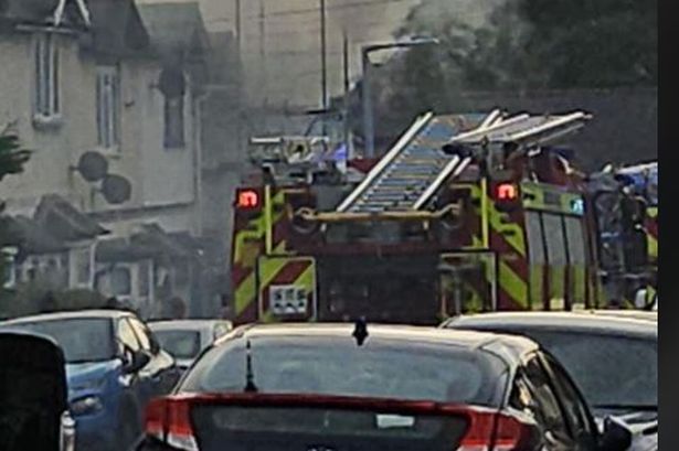 Smoke pours from a house fire in Smethwick