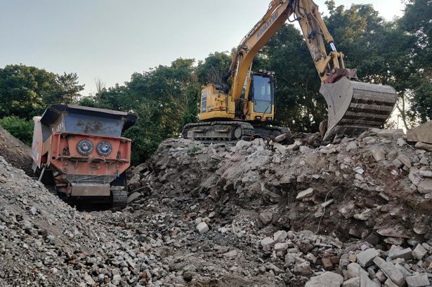 A picture taken last year of diggers on the site where the Fontygary waste dump is located 