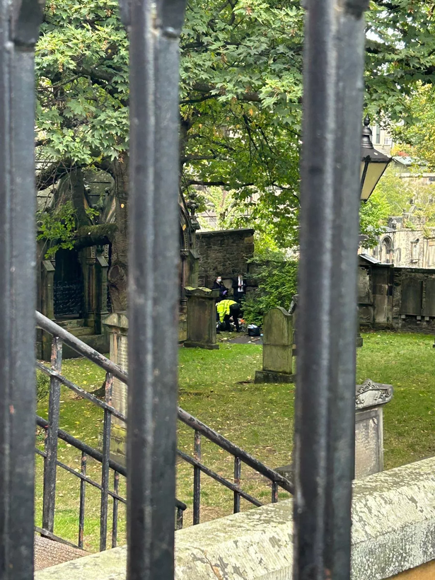 Officers were spotted in the area collecting evidence