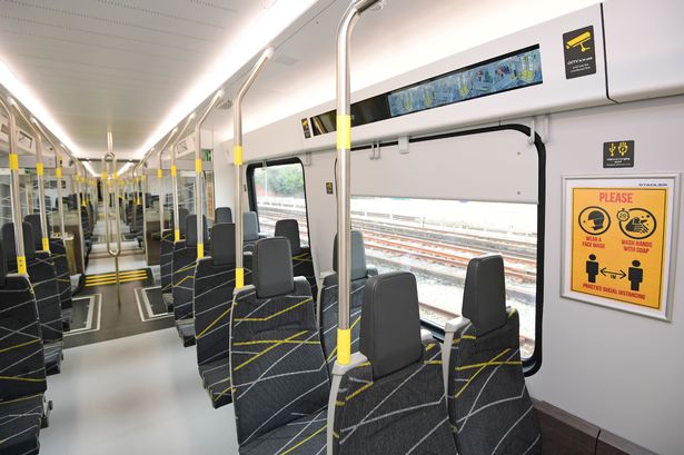 Inside the new Merseyrail battery powered train.