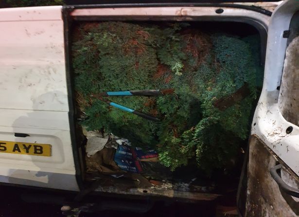The van full of garden waste