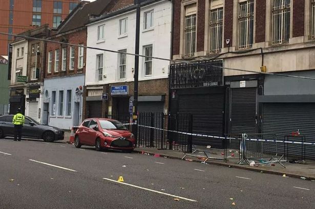 Police at the scene outside the Mango nightclub