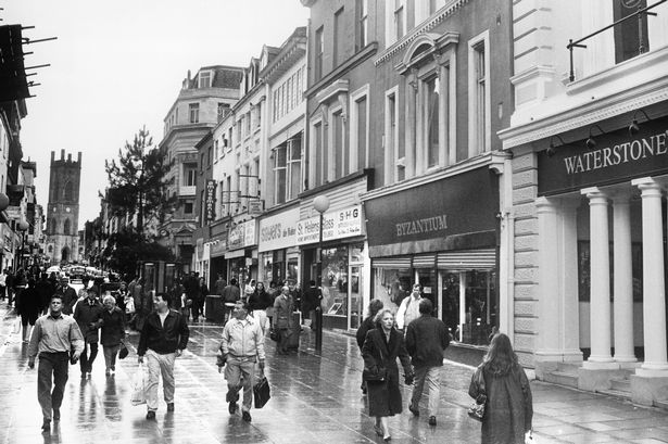 Busy Bold Street in Liverpool in July 1997