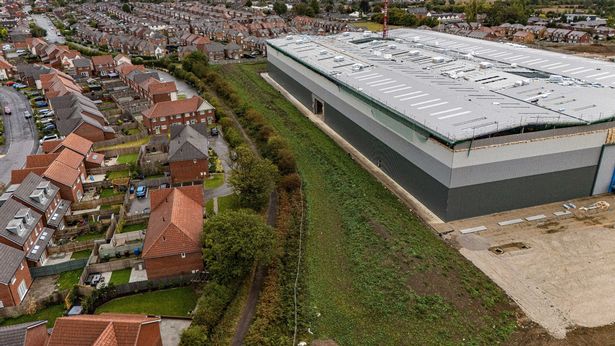 Aerial images which show the massive home to four industrial units, with the council agreeing to a maximum height of 18.3m for two of those buildings