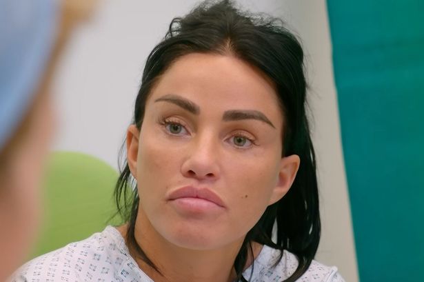 Katie in a hospital gown