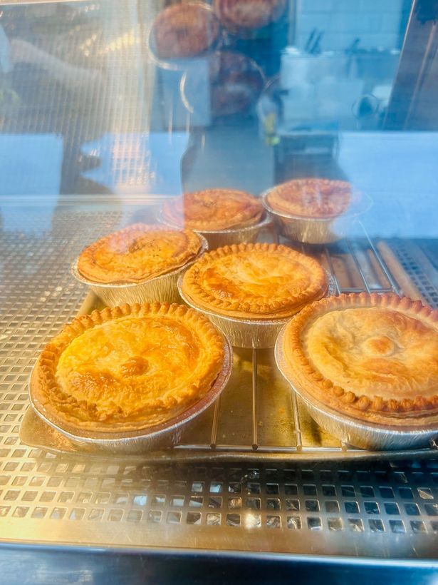 The golden-hued pies at Len's Chippy
