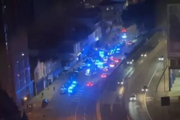 The scene of the shooting on Bristol Street in Birmingham