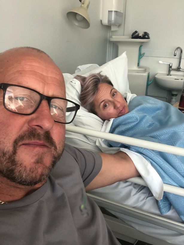 Leanne and John in hospital