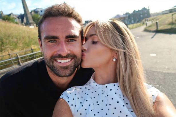 Laura Anderson kissing Dundee football star Clark Robertson