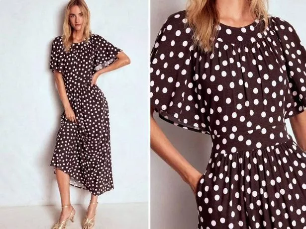 Brown polka dot dress