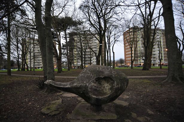 Fox Hollies tower blocks viewed from Curtis Gardens