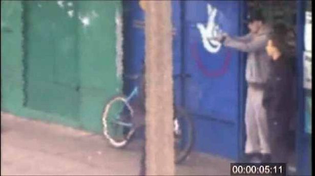 Surveillance footage of CYG gang member Mark Thomas on the streets of Croxteth 