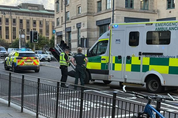 The ambulance crashed on Lothian Road