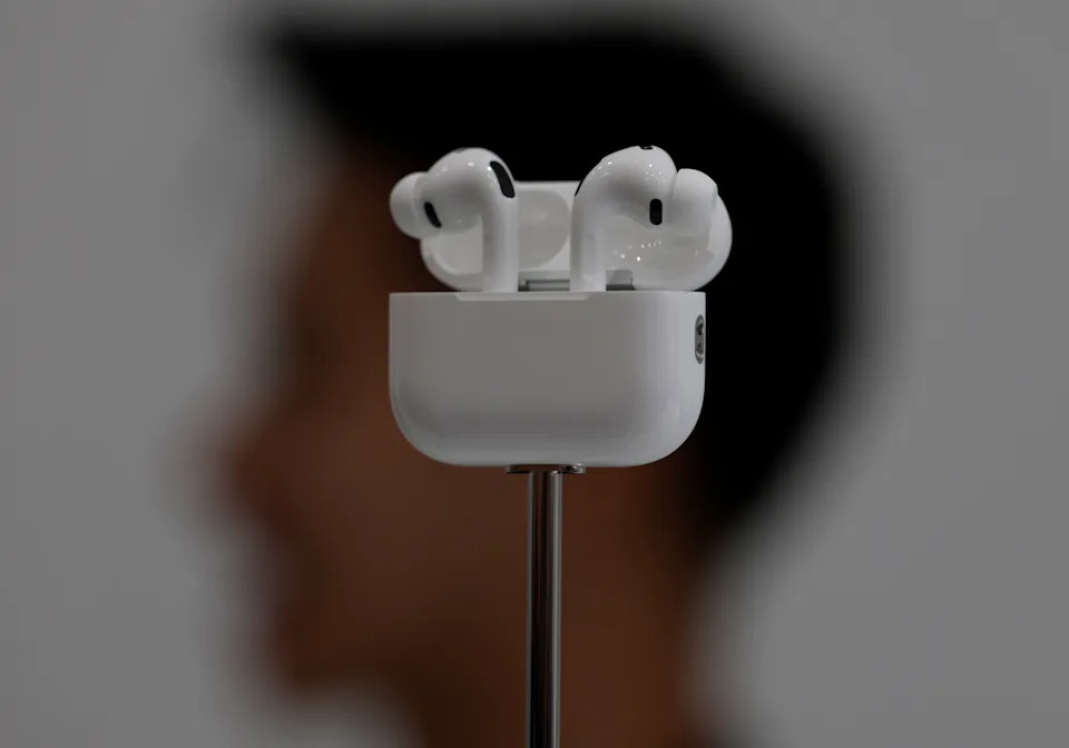 CUPERTINO, CALIFORNIA - SEPTEMBER 09: New Apple AirPods Pro are displayed during an Apple special event at Apple headquarters on September 9, 2025 in Cupertino, California. Apple unveiled a new generation of iPhones, updated Apple Watches, and AirPods during a special event at its headquarters. (Photo by Justin Sullivan/Getty Images)
