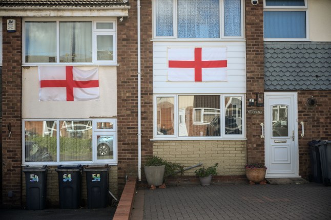 England flags outside a house