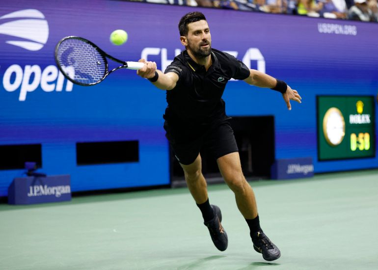 Novak Djokovic in action.
