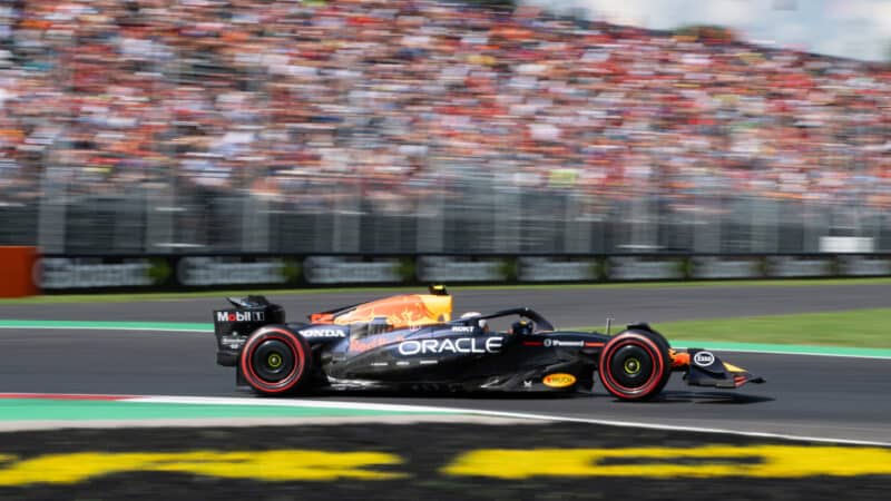 Yuki Tsunoda (Red Bull-Honda) during practice for the 2025 Italian Grand Prix