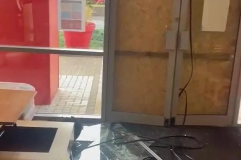 The shop was broken into