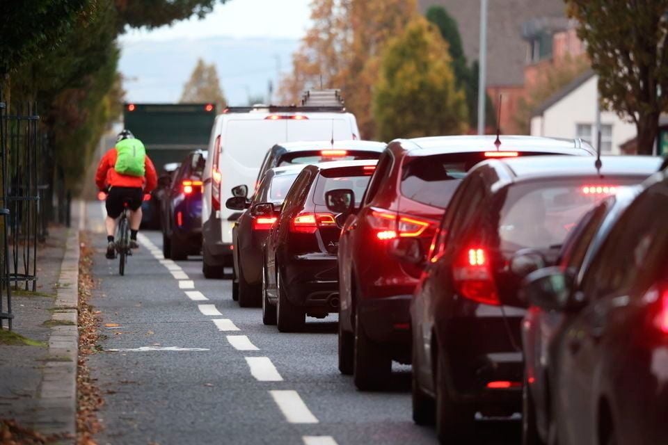 Traffic at a standstill in Belfast (Photo: Peter Morrison)