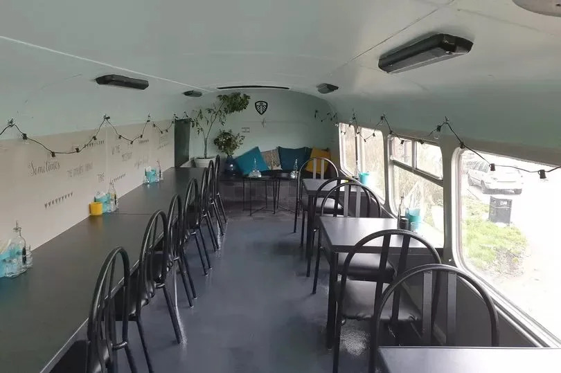 Inside the refurbished Red Bus Cafe, near Leeds