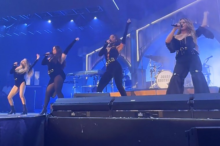 Fifth Harmony during their performance at the Jonas Brothers concert on Sunday.