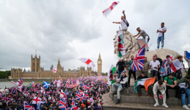 Tens of thousands join far-right rally in London where Charlie Kirk was mourned