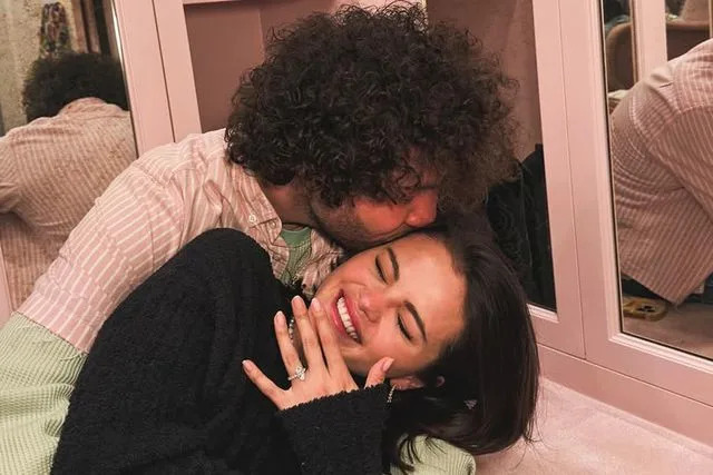Selena Gomez/Instagram Benny Blanco and Selena Gomez after getting engaged in December 2024