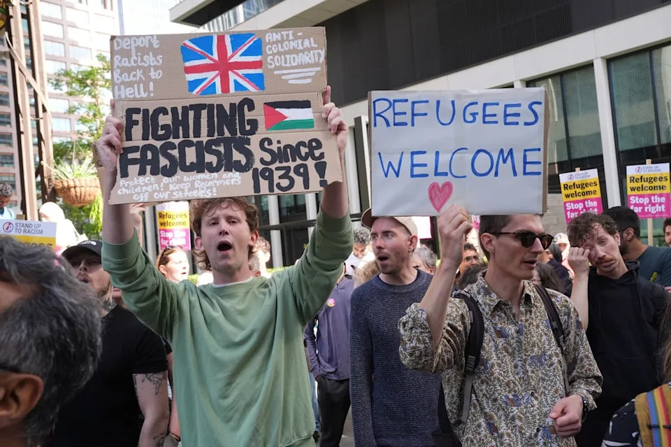 Stand Up To Racism has organised a counter protest (Lucy North/PA Wire)