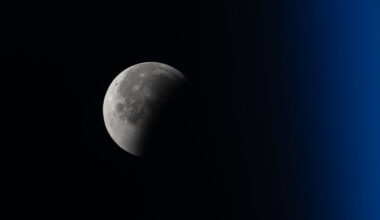 NASA astronaut Zena Cardman captured this shot of the total lunar eclipse of Sept. 7-8, 2025 from the International Space Station.