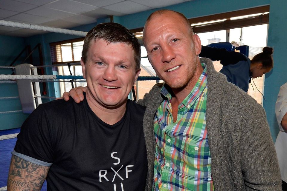 Ricky Hatton with Eamonn Magee in 2013