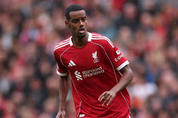 Alexander Isak of Liverpool comes on as a substitute during the Premier League match between Liverpool and Everton at Anfield on September 20, 2025 in Liverpool, England.
