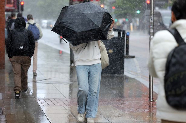 woman in rain