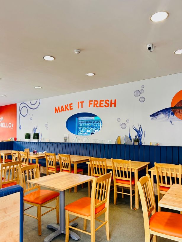 Inside Taylors chippy in Woodley, Stockport